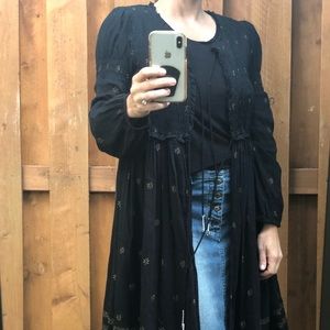 black and gold detail duster w/ poofy sleeves.